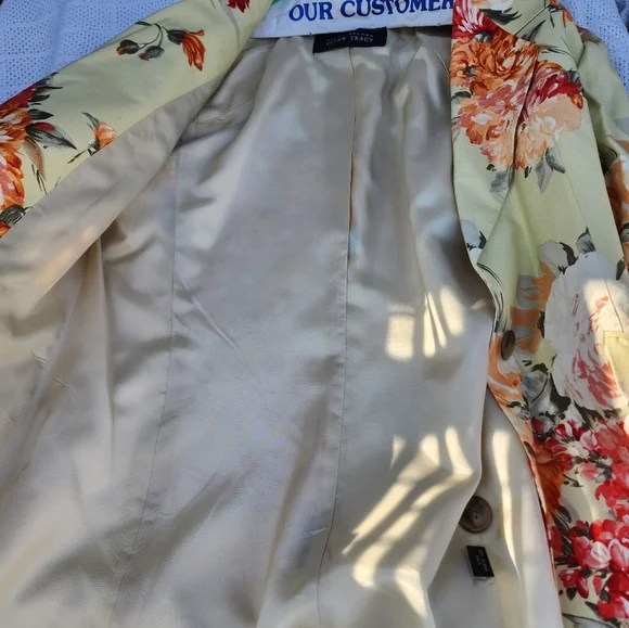 Vintage Linda Allard  Ellen Tracy‎ floral Blazer L - Picture 15 of 16